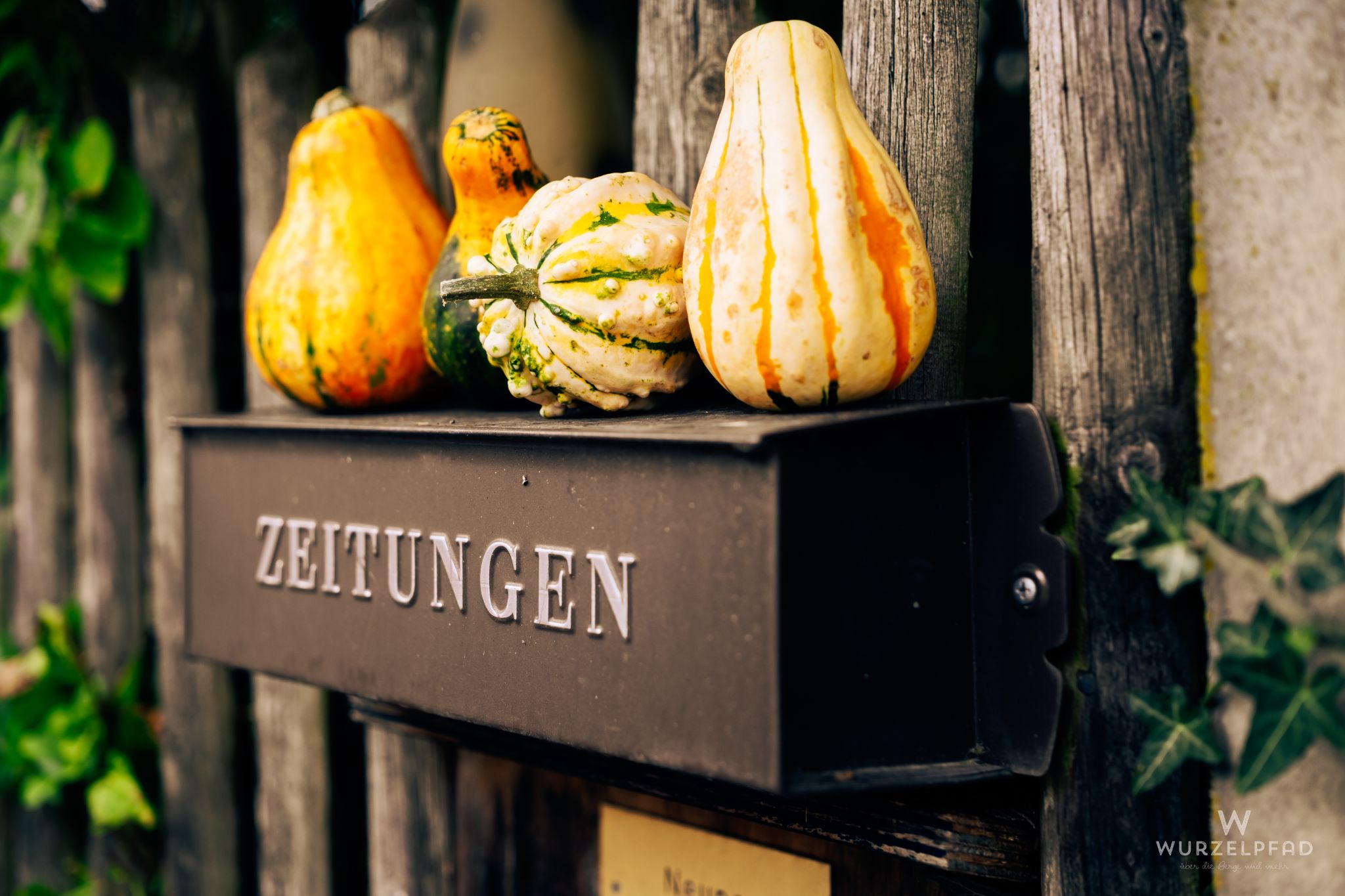 Herbstdeko am Briefkasten