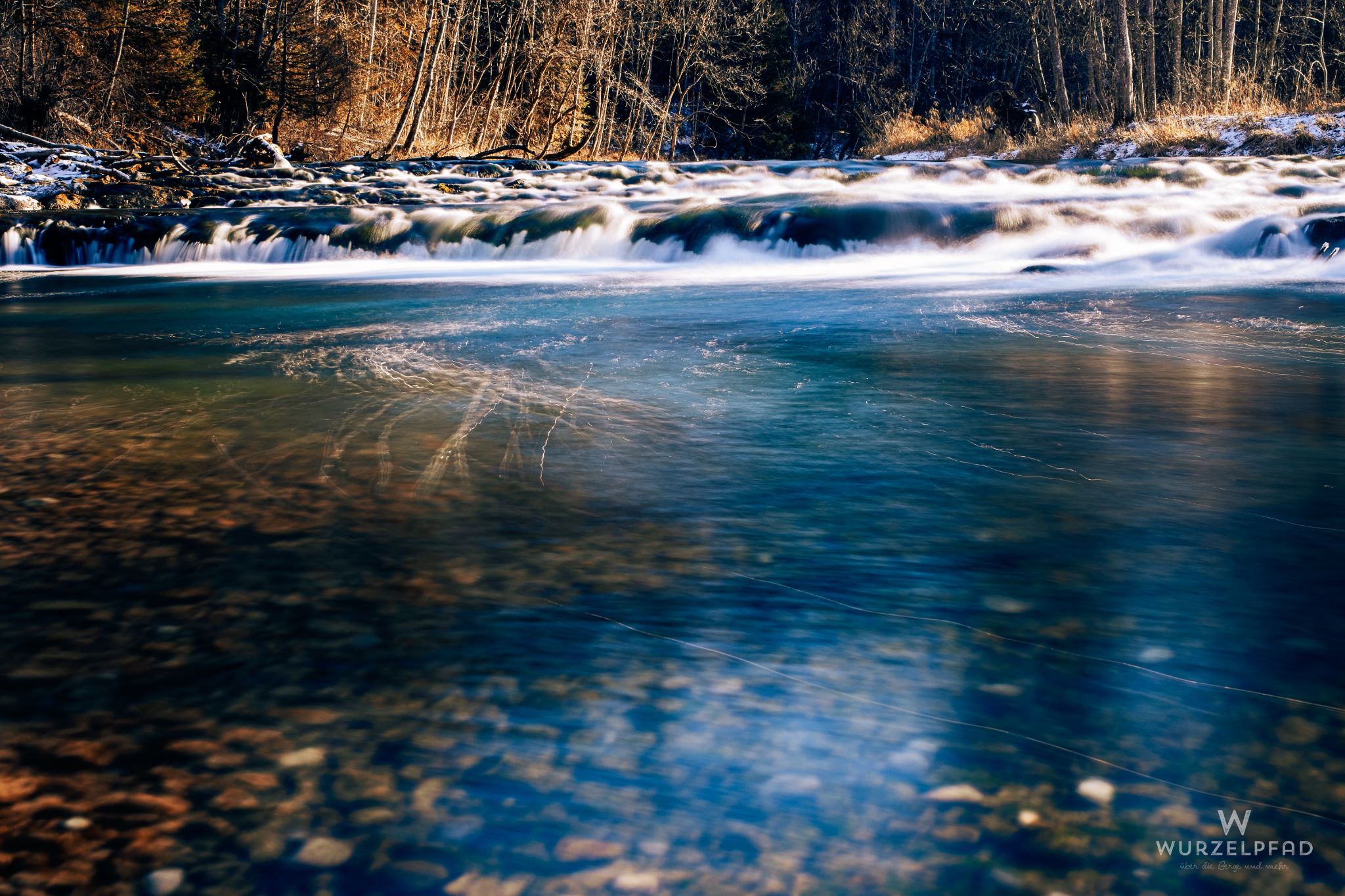 Stromschnelle an der Mangfall bei Valley